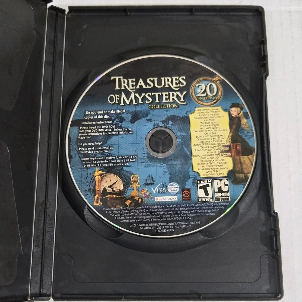 Treasures of Mystery Collection PC Game 20 Games in All Viva Media DVD CD